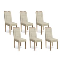 Kit 6 Cadeiras Sala Jantar 2CAD150EA 6 Un Eucalipto/Suede Bege A036 - Kappesberg