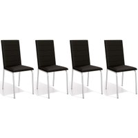 Kit 4 Cadeiras Sala Jantar Amsterdã C091 4 Un Cromada/Preto 110 - Kappesberg