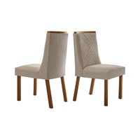 Kit 2 Cadeiras de Cozinha Montreal 2 Un Imbuia/Suede Creme - Rufato