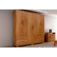 Guarda Roupa Casal 6 Portas e 6 Gavetas c/ Pés Encant/Berlim Cumaru - Novo Horizonte