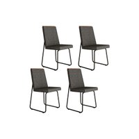 Kit 4 Cadeiras de Cozinha Lira 1752 4 Uni Preto/Grafite - Preto - Carraro