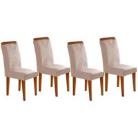 Kit 2 Cadeiras de Cozinha Amsterdã 4 Un imbuia/Suede Creme - Rufato