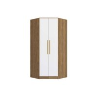 Guarda Roupa Modulado Closet de Canto Oblíquo Adapt N531 c/ 2 Portas Nogueira/Branco - Kappesberg