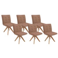 Kit 6 Cadeiras Sala Jantar Nice 6 Un Carvalho - Boucle Caramelo Int - Kappesberg