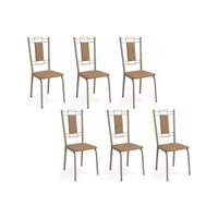 Kit 6 Cadeiras Sala Jantar Florença C005 6 Un Niquel - Courano Capuccino - Kappesberg
