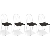 Kit 4 Cadeiras de Cozinha Noruega 2C077 4 Un Branco Fosco/Preto 110 - Kappesberg