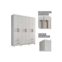 Guarda Roupa Casal 6 Portas e 4 Gavetas c/ Pés Canadá Plus Cacau - Conquista