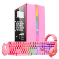 Computador Gamer Rosa, RYZEN 5 5600GT , 16GB, NVME 500GB, +  Brinde Tec/Mouse/Fone