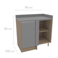 Balcão de Canto Campanele 90cm com 1 Porta Politorno