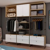 Closet Aberto Casal 2 Portas 6 Gav Savana Branco Fosco