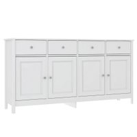 Balcao Buffet 4 Portas 4 Gavetas 154 cm R626 Branco Dtall