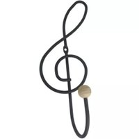 Gancho Cabideiro de Aço Preto Cifra Música 28cm Suporte de Parede Pendurar Roupa Bolsas