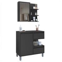Gabinete 80 cm e Espelheira CJ2001 Grafite FAEM