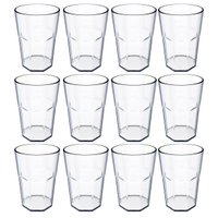 Jogo 12 Copos Plástico 400ml Natural Servir Água Suco Drinks Ou Refeitório Lanche Escolar