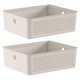 Kit 2 Caixas Organizadoras Ou 27x22x9cm Cesto Organizador 5,4L Bege Lavanderia Banheiro