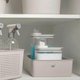 Kit 2 Caixas Organizadoras Ou 27x22x9cm Cesto Organizador 5,4L Bege Lavanderia Banheiro