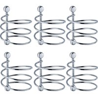 Kit  6 Portas Secador de Cabelo Cromado Espiral Suporte Parede Salão Schmitt