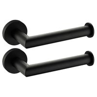 Kit 2 Papeleiras Suportes Porta Papel Higiênico Inox Preto Banheiros Lavabos Hortência