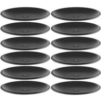 Jogo 12 Pratos Pretos Redondos de Plástico 26cm Raso Premium para Lanche Petiscos Uz