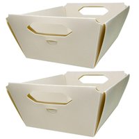 Kit 2 Cestos Organizadores com Alça 2,1l Porta Objetos Pequenos Dello Cinza