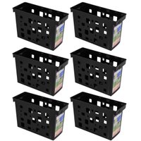 Kit 6 Organizadores De Pastas Suspensas Dellocolor Caixas Arquivos Documentos Preto