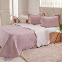 Kit Cobre Leito Casal Ultra Lisse Lisa New 210x230cm Mauve