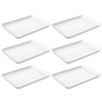 Kit 6 Bandejas Plásticas para Servir Brancas Restaurante Fast Food Lanchonete Uno Coza