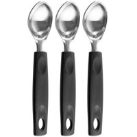 3 Colheres para Servir 22,5cm Pegar Tirar Sorvete Pegadores Aço Inox Asti Brinox Preto