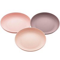 Bandeja para Servir Bebidas Porções Bambu e Polipropileno Fundo Colorido com 27cm Redonda Lyor