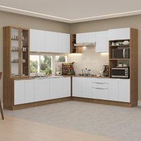 Armário de Cozinha Completa 549cm Rustic/Branco Stella Madesa 01