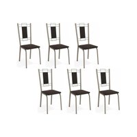 Kit 6 Cadeiras Sala Jantar Florença C005 6 Un Niquel/Preto - Kappesberg