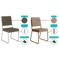 Kit 6 Cadeiras Sala Jantar 1736 6 Uni Prata/Suede Linho Cinza - Carraro