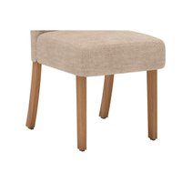 Conjunto: Mesa Sala Jantar Lins c/ Tampo Reto Madeirado 120x80cm e 4 Cadeiras Esther Nature/Linho Creme - Henn