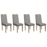 Cadeira de Cozinha 2CAD153EA Kit 4 Un Eucalipto/Cinza Mesclado A031 - Kappesberg