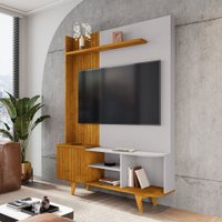 Estante para TV Até 55 Polegadas Corumbau 1 Porta Naturalle/Off White - Móveis Bechara