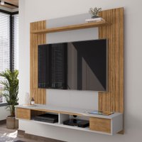 Painel para TV Até 55 Polegadas Ipanema 1 Prateleira Cinamomo/Off White - Móveis Bechara