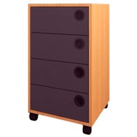 Gaveteiro 36 cm Para Escritorio 4 Gavetas GV5034 Mell Grafite FAEM