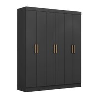 Guarda Roupas Casal 6 Portas 2 Gavetas Prime Preto Maxel