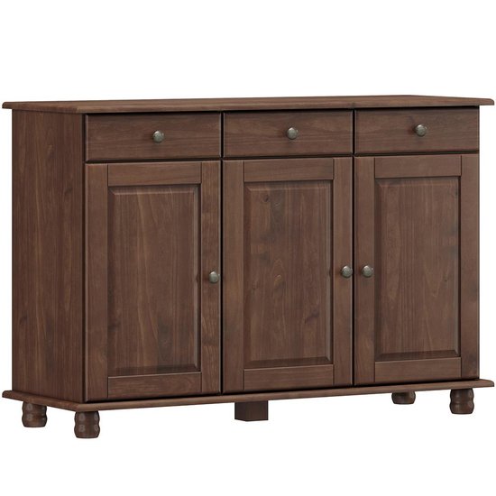 Balcao Madeira Maciça 3 Portas 3 Gavetas 129 cm 8927 Cafe Milani Store
