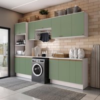 Lavanderia Modulada Kappesberg Celeste 9 Peças Branco/Verde 310cm