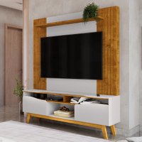 Estante para TV Até 75 Polegadas Atalaia 2 Portas Naturalle/Off White - Móveis Bechara