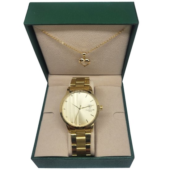 Relógio Feminino Tuguir Analógico TG35093 - TG226 - Dourado com Brinde