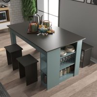 Mesa de Jantar 4 Lugares Esmeralda Grafite/Grey - Deibe Móveis