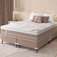 Cama Box + Colchão Castor C/ Massageador King Niponpedic One Face Tecnopedic 193x203x59cm