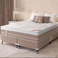 Cama Box + Colchão Queen Castor Premium Niponpedic One Face Tecnopedic 158x198x59cm