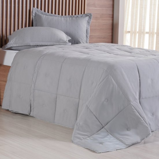 Edredom King Toque de Plumas 260 Fios New 240x260cm Platina