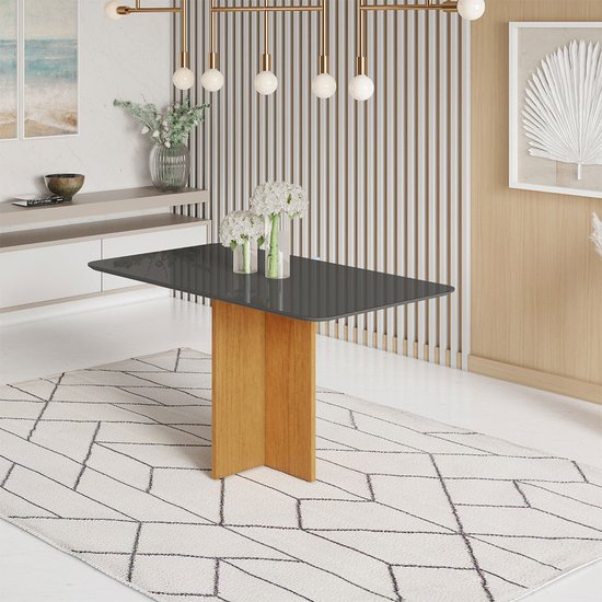 Mesa Robusta Candian Com 160x80 com Vidro Canto Copo JCM Movelaria