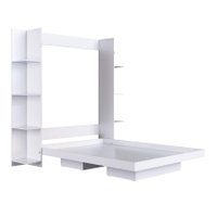 Cama Casal Articulavel Vertical  Estante 140 Vancouver Branco