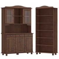 Cristaleira 5 Portas Estante Livreiro Madeira Maciça Cafe Milani Store