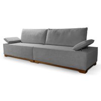 Sofá Living Braço Articulado Deluxe 2,50m Bouclê Cinza